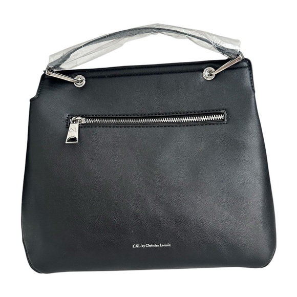 CHRISTIAN LACROIX Sable Prism Python Satchel Handbag Black Silver Women Med $98 - Picture 4 of 10